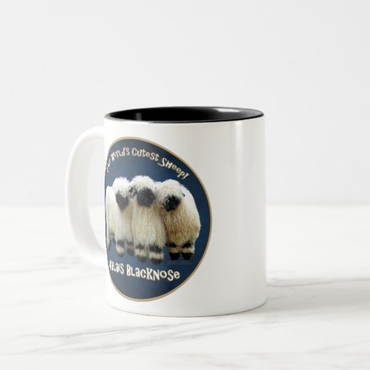Wallis Blacknose - 's Werelds schattigste schaap! Tweekleurige Koffiemok (Voorkant links)