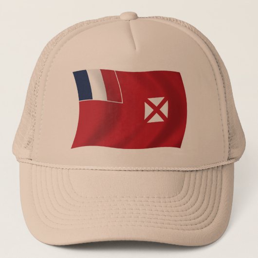 Wallis en Futuna Vlag Hoed Trucker Pet (Voorkant)