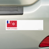 Wallis en Futuna vlag met naam in het Frans Bumpersticker (Op auto)