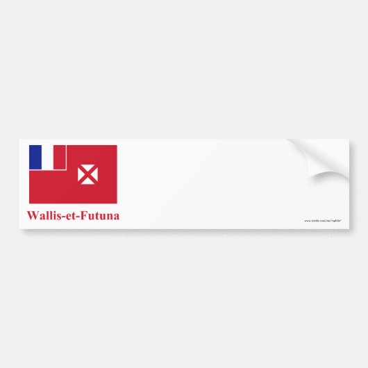 Wallis en Futuna vlag met naam in het Frans Bumpersticker (Voorkant)