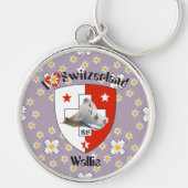 Wallis kanton Zwitserland sleutelhanger (Voorkant)