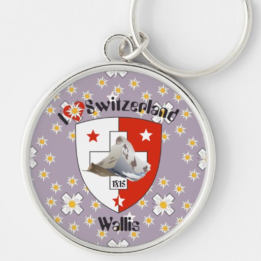 Wallis kanton Zwitserland sleutelhanger (Voorkant)