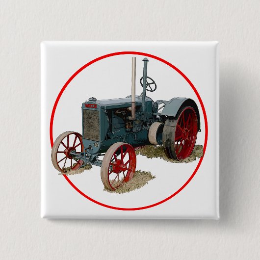 Wallis Tractor Vierkante Button 5,1 Cm (Voorkant)