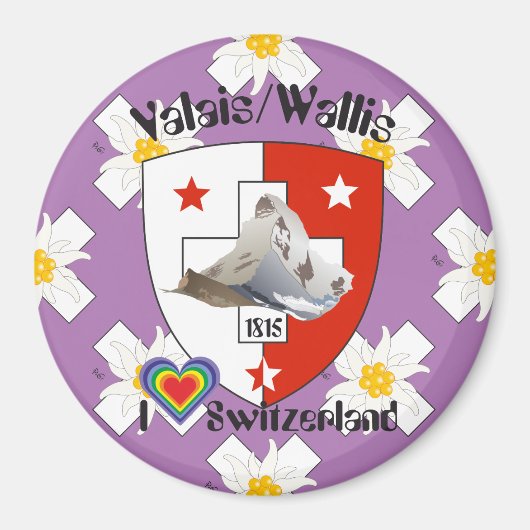 Wallis Valais Schweiz Suisse Magnete Magneet (Voorkant)