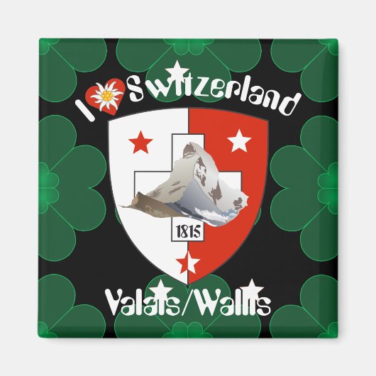 Wallis Valais Schweiz Suisse Magnete Magneet (Voorkant)