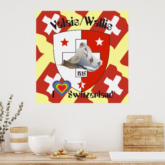 Wallis Valais Schweiz Suisse Poster (Keuken)