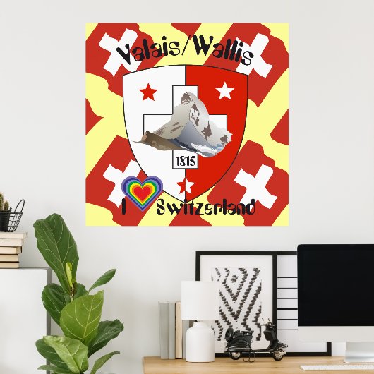 Wallis Valais Schweiz Suisse Poster (Thuiskantoor)