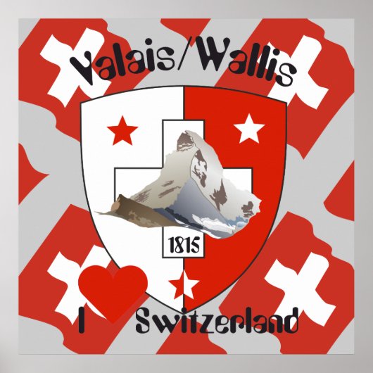 Wallis Valais Schweiz Suisse Poster (Voorkant)