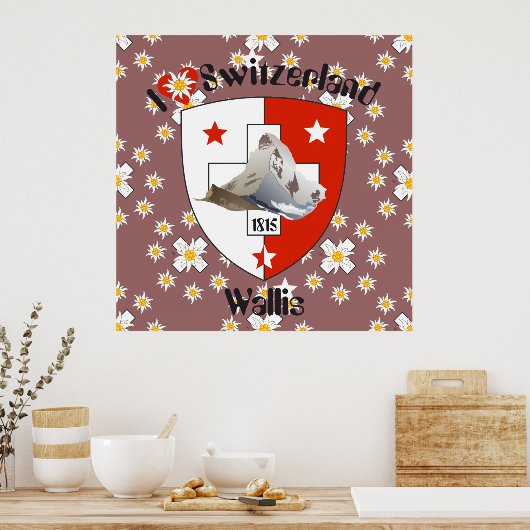 Wallis Valais Schweiz Suisse Poster (Keuken)