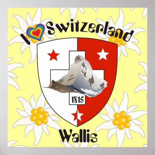 Wallis Valais Schweiz Suisse Poster (Voorkant)