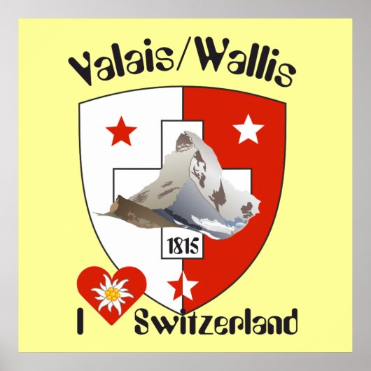 Wallis Valais Schweiz Suisse Poster (Voorkant)