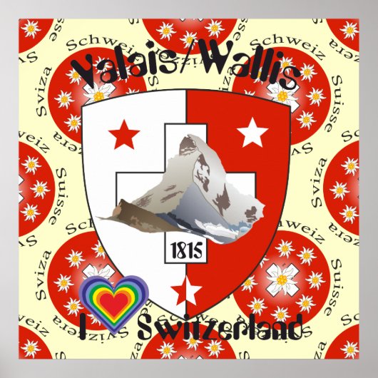 Wallis Valais Schweiz Suisse Poster (Voorkant)