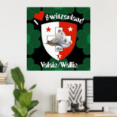 Wallis Valais Schweiz Suisse Poster (Thuiskantoor)
