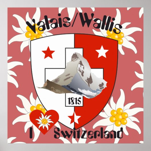 Wallis Valais Schweiz Suisse Poster (Voorkant)