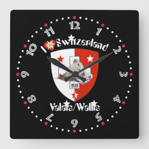 Wallis Valais Schweiz Suisse Uhr Vierkante Klok