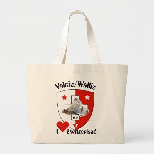 Wallis / Valais Tasche Grote Tote Bag (Voorkant)