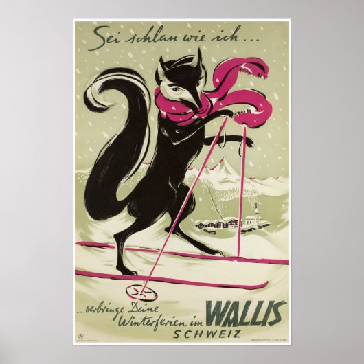 Wallis, Valais, Zwitserland, Ski Poster (Voorkant)