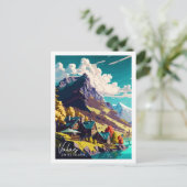 Wallis Zwitserland vintage reisillustratie Briefkaart (Staand voorkant)