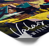 Wallis Zwitserland vintage reisillustratie Poster (Hoek)