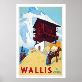 Wallis Zwitserland Vintage Reisposter Poster