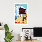 Wallis Zwitserland Vintage Reisposter Poster (Thuiskantoor)