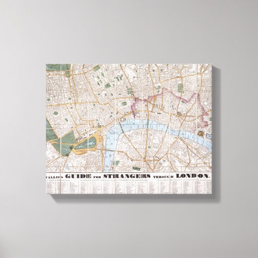 Wallis's Guide for Strangers Through London, 1841 Canvas Afdruk (Voorkant)