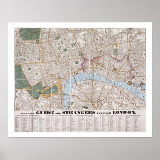 Wallis's Guide for Strangers Through London, 1841 Poster (Voorkant)