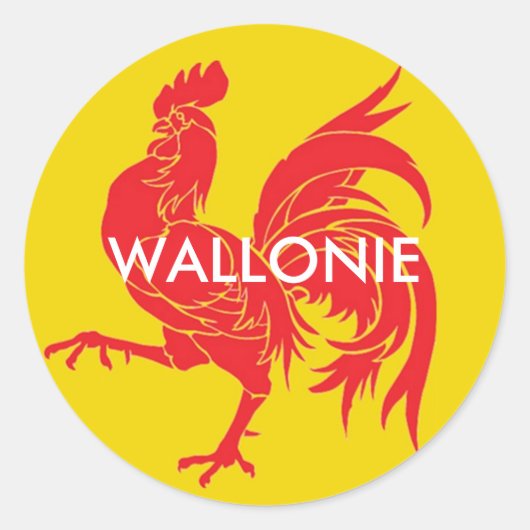 Wallonië België Ronde Sticker (Voorkant)