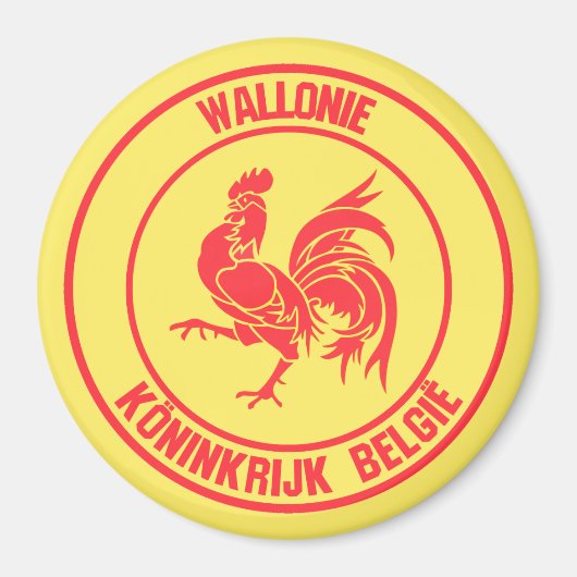 Wallonie Round Emblem Magneet (Voorkant)