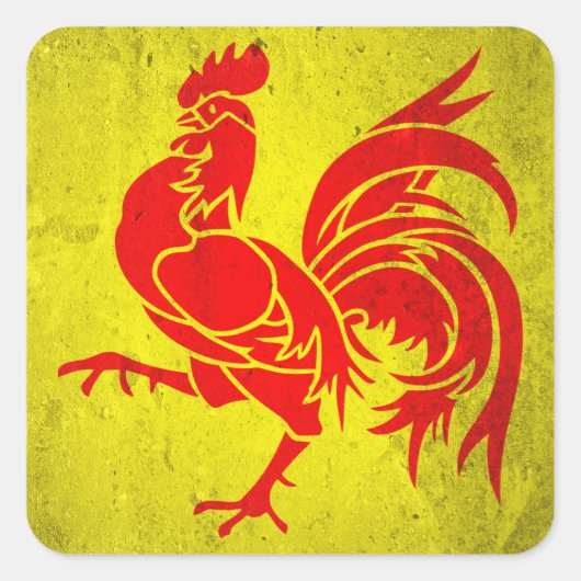 Wallonië Vierkante Sticker (Voorkant)