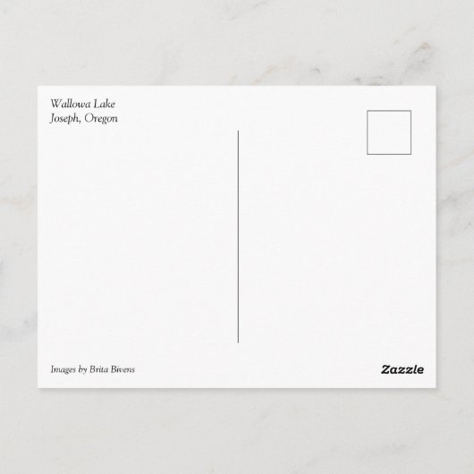 Wallowa Lake, Oregon Briefkaart (Achterkant)
