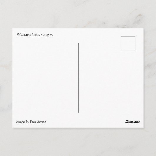 Wallowa Lake, Oregon Briefkaart (Achterkant)