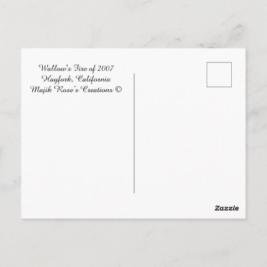 Wallow's Fire van 2007 Briefkaart (Achterkant)