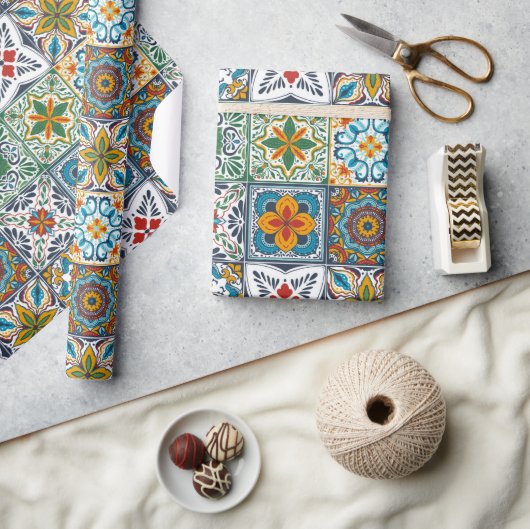 Wallpaper Backsplashes/Talavera geïnspireerde tege Cadeaupapier (Crafts)