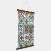 Wallpaper Backsplashes/Talavera geïnspireerde tege Hangend Wandkleed (Gebogen)