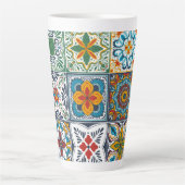 Wallpaper Backsplashes/Talavera geïnspireerde tege Latte Mok (Voorkant)