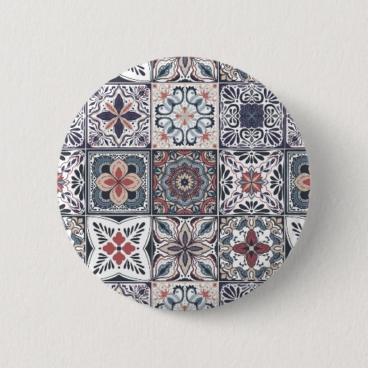 Wallpaper Backsplashes/Talavera geïnspireerde tege Ronde Button 5,7 Cm (Voorkant)