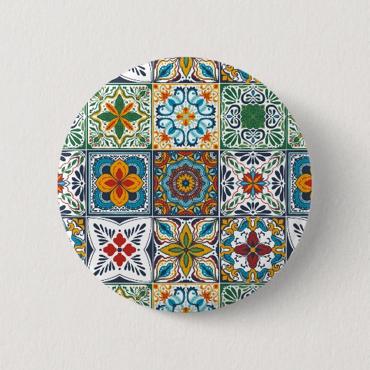 Wallpaper Backsplashes/Talavera geïnspireerde tege Ronde Button 5,7 Cm (Voorkant)