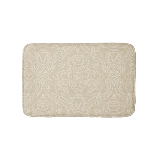  Wallpaper Beige Floral Elegant Damask Badmat (Voorkant)