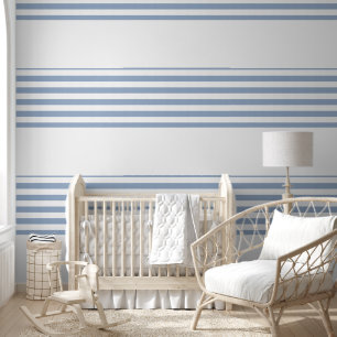 Wallpaper Blauw & Witte Streep Behang