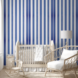 Wallpaper Blauw & Witte Streep Behang