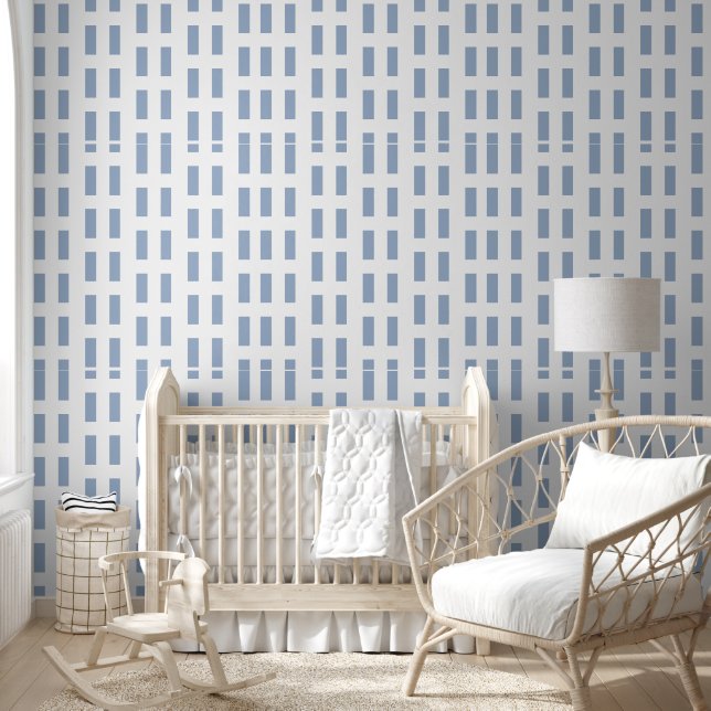 Wallpaper Blauw & Witte Streep Behang (Kinderen)