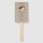  Wallpaper en Rozen Wedding Programme Handwaaier (Achterkant)