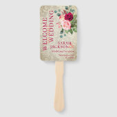  Wallpaper en Rozen Wedding Programme Handwaaier (Voorkant)
