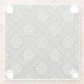 Wallpaper Floral Green Glazen Onderzetter (Achterkant)