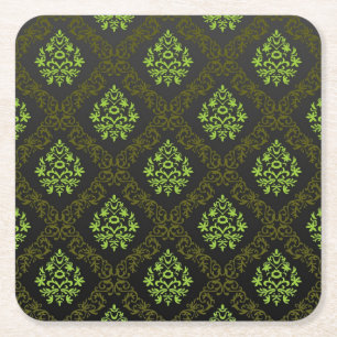 Wallpaper Floral Green Kartonnen Onderzetters