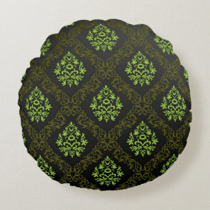 Wallpaper Floral Green Rond Kussen