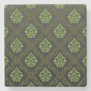 Wallpaper Floral Green Stenen Onderzetter