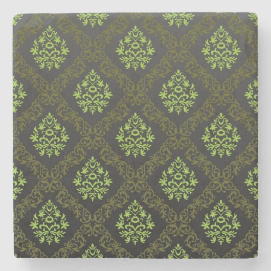 Wallpaper Floral Green Stenen Onderzetter (Voorkant)