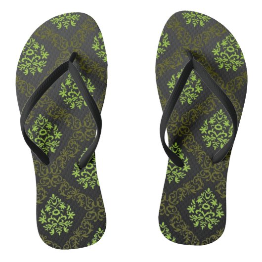 Wallpaper Floral Green Teenslippers (Voetbed)